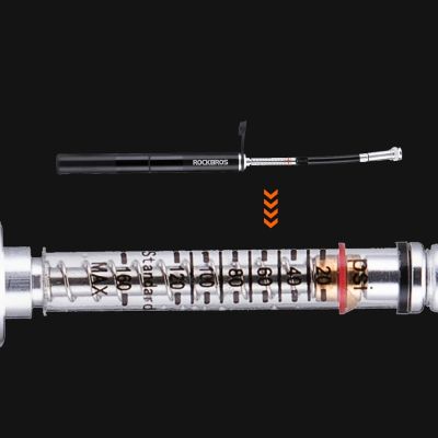 5. Rockbros JG-PB-004 lightweight bicycle pump with pressure gauge - black