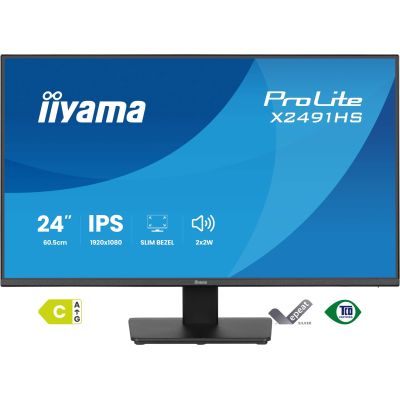 20. iiyama ProLite X2491HS-B1 computer monitor 60.5 cm (23.8") 1920 x 1080 px Full HD LCD Black
