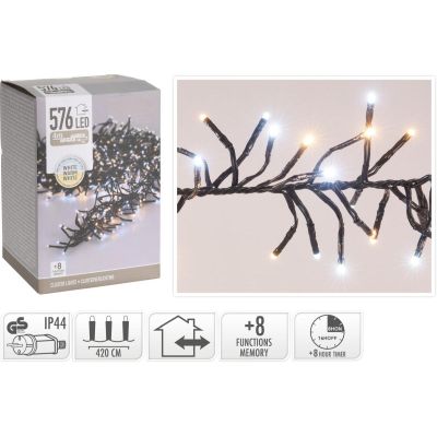 6. CHRISTMAS LIGHTS STRING LIGHTS 576 LED TIMER COOL WARM WHITE