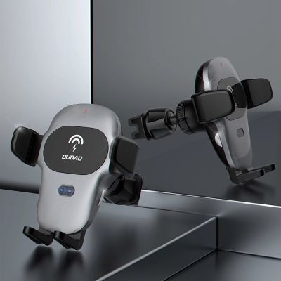 7. Dudao Automatic Car Holder with Built-in Qi 15W Wireless Charger Gray (F20xs)