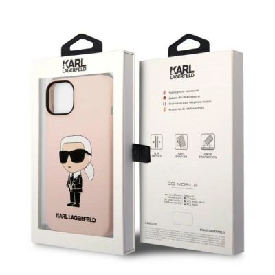 8. Karl Lagerfeld Silicone Ikonik Case for iPhone 13 / 14 - Pink