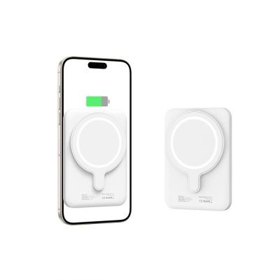 3. Tech-Protect LifeMag PB10 Powerbank with MagSafe 5000mAh 15W USB-C port - white + USB-C cable