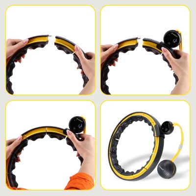 12. HHM21 HULA HOP BLACK/YELLOW WITH MAGNETS, TPE PROTECTION AND WEIGHT + HMS COUNTER
