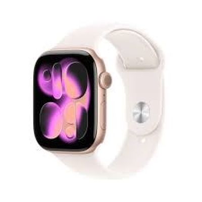 Apple Watch Series 11 GPS + Cellular 46mm Rose Gold Aluminum Case with Light Blush Sport Band - S/M