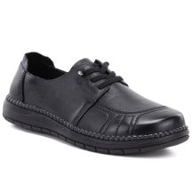 Comfortable black women's leather shoes Vinceza 107240