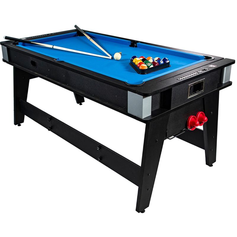 3. 4-IN-1 MULTIGAMING TABLE BILLIARDS TABLE TENNIS HOOK-UP DINING TABLE 189x94.1x81.3CM ENERO