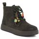 5. Women's leather ankle boots with thick soles, green Artiker 59C1132