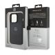 8. Mercedes Benz Crossed Lines Pattern Leather MagSafe case for iPhone 15 Pro - black