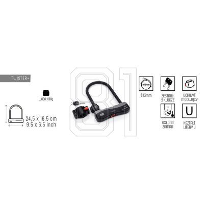 7. Meteor Twister 31548 Bike Lock