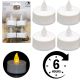 SET OF 4 TEA LIGHT LED TIMER CANDLES WHITE