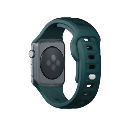 7. 3mk Silicone Watch Strap for Apple Watch 42 / 44 / 45 / 49 mm - green