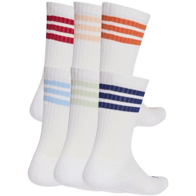 2. Adidas 3-Stripes Essentials Cushioned Crew 6 Pack Socks White KE5493