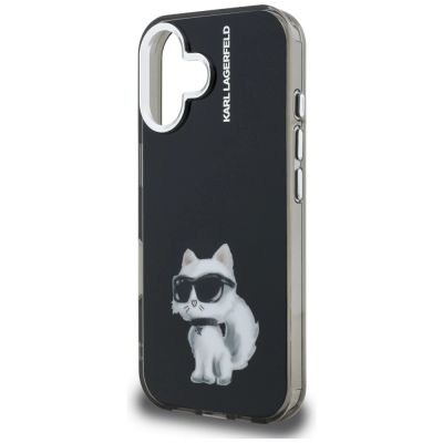 6. Karl Lagerfeld IML Aquarelle Choupette & Logo iPhone 16 Case - Black