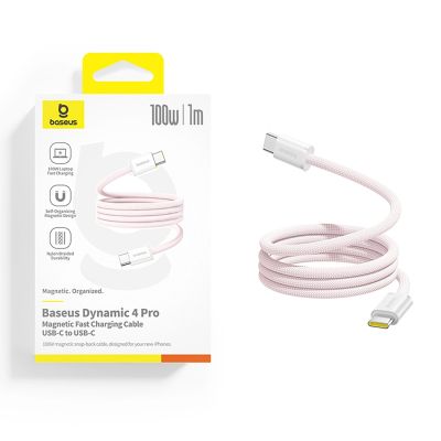 4. Baseus Dynamic 4 Pro 100W USB-C - USB-C Cable 1m - Pink