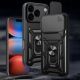 9. Hybrid Armor Camshield Case for iPhone 17 Pro Max with Stand and Camera Cover - Black