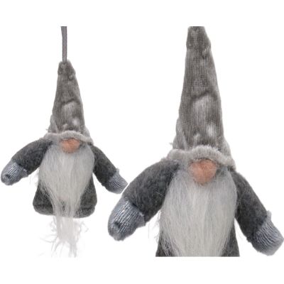 6. DECORATIVE PENDANT SANTA CLAUS WITH HANDLES 11CM GRAY