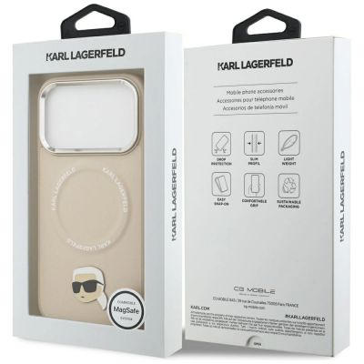 8. Karl Lagerfeld Karl Pin MagSafe Case for iPhone 17 Pro - Beige