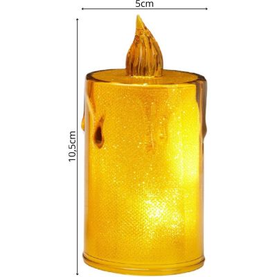 21. DECORATIVE CANDLE 8 CM AMBER WARM WHITE 1 LED