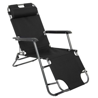 11. MULTIPLE-POSITION LEVEL CHAIR WITH HEADREST, BLACK