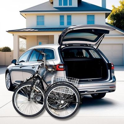 8. 3-WHEEL FOLDING BIKE 24 BLACK SHIMANO 7-SPEED