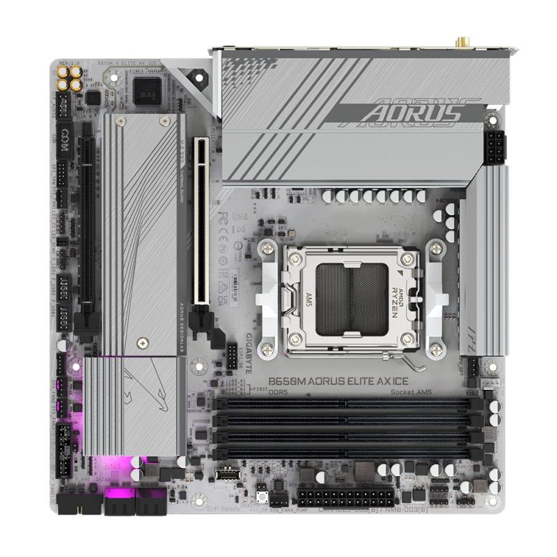 6. Gigabyte B650M AORUS ELITE AX ICE Motherboard