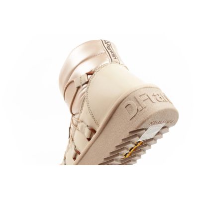 7. D.Franklin women's winter snow boots, fashionable insulated gold ankle boots