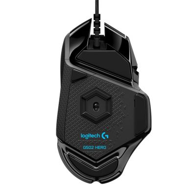 6. Logitech G502 Gaming HERO EU Mouse 910-005471 (optical; 16000 DPI; black)