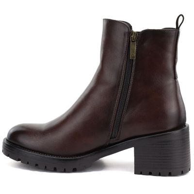 3. Women's ankle boots with a block heel, insulated, brown, Potocki SZ12742