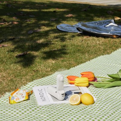 3. Jisulife Handheld Fan Life8 Mini Portable USB Fan with 2000mAh Power Bank and Flashlight - White