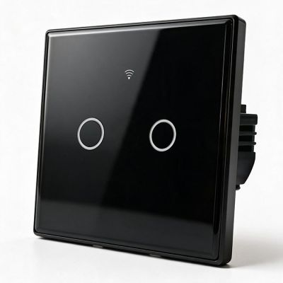 12. QOLTEC LIGHT ON/OFF SWITCH | TOUCH 2-CHANNEL | WI-FI | TIMER | TUYA | BLACK