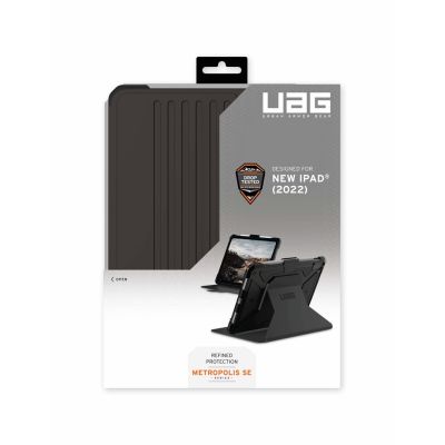 4. UAG Metropolis SE Series Rugged Case for iPad 10.9 (10th Generation, 2022) - Metropolis SE Black - Tablet Flip Case - Resistant - Polyurethane - Black