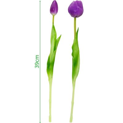 5. BOUQUET OF 5 PURPLE PEONY TULIPS 39 CM LIFE-LIKE SPRING DECORATION