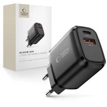 Tech-Protect NCA65W-GAN PD 65W / QC3.0 2-Ports Wall Charger - Black