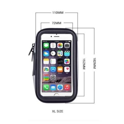 4. Bicycle waterproof motorcycle phone holder bag saddlebag for handlebar XL (max phone size: 165 mm x 80 mm) black (without handlebar mount)