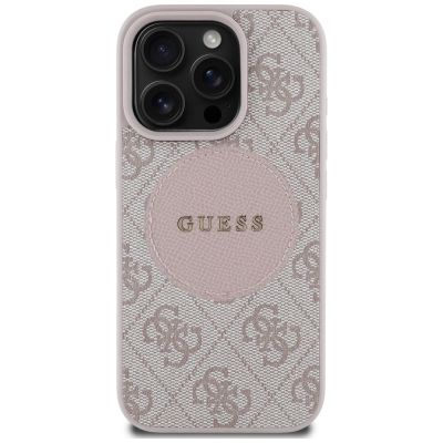 3. Guess 4G Circle Classic Logo MagSafe iPhone 16 Pro Case - Pink
