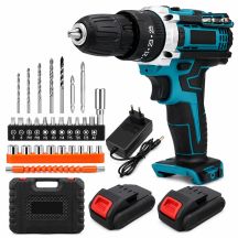Extralink Tools | Cordless Drill Driver | Blue + 2 Batteries