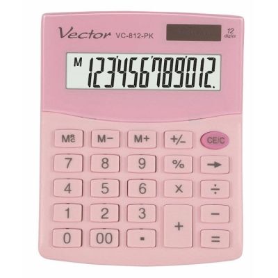 VECTOR OFFICE CALCULATOR, KAV VC-812 PK, PINK