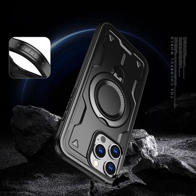 5. Hybrid Armor Trendy Case with MagSafe for iPhone 16 Pro Max - Black