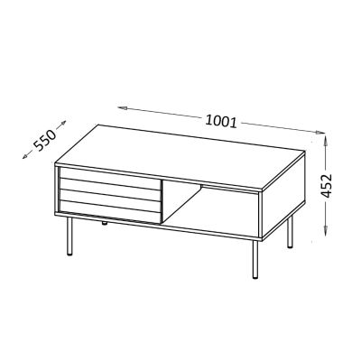 4. CORTINA Coffee Table 100x55x45 black/walnut