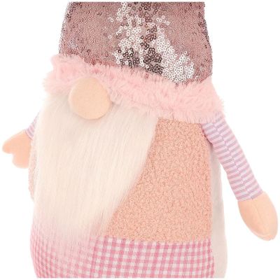 13. DECORATIVE gnome with sequins 50cm pink