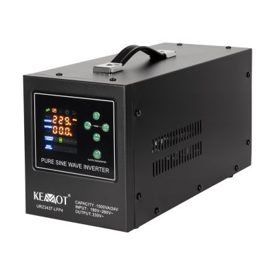 KEMOT PROsinus-1500/24-LFP4 emergency power supply, pure sine wave converter with charging function 24V 230V 1500VA/1050W