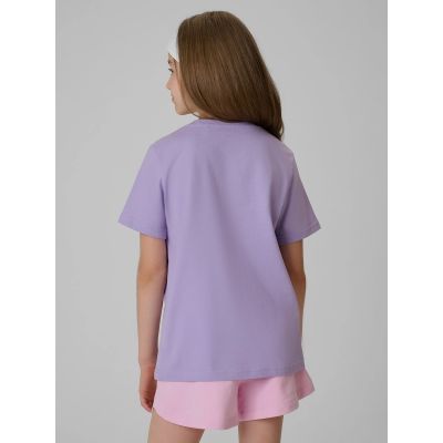 2. Girls' regular printed T-shirt 4F 4FJRAW26TTSHF4240-52S