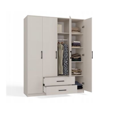 3. ROMANA WARDROBE 160X205 CASHMERE WITHOUT MIRROR SET