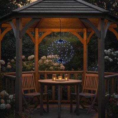 26. SOLAR HANGING LAMP BALL 30CM 120 LED COOL WHITE