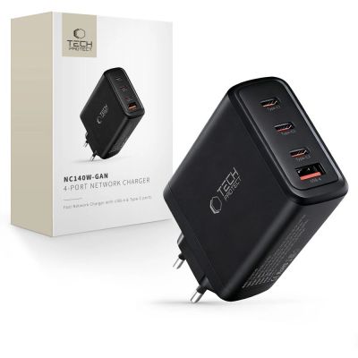 Tech-Protect NC140W-GAN 4-Port 140W Wall Charger - Black