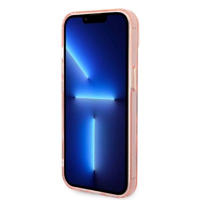 5. Guess GUHMP14SHTCMP iPhone 14 6.1" pink/pink hard case Gold Outline Translucent MagSafe