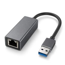 Wozinsky WAU-45A Ethernet Network Adapter Gigabit RJ45 1000 Mb/s USB-A LAN Network Card - Gray