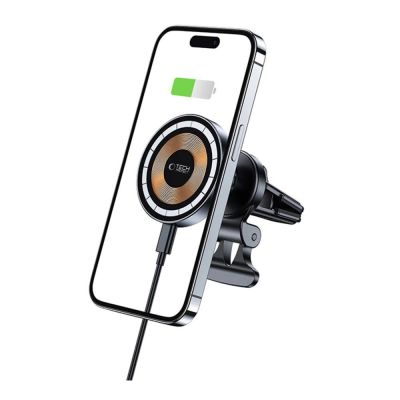 2. Tech-Protect MM15W-V5 Car Phone Holder with MagSafe 15W Inductive Charger for Air Vent - Black