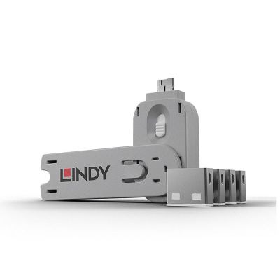 6. Lindy 40454 Port Blocker Port Blocker + USB Type-A Dongle White Acrylonitrile Butadiene Styrene (ABS) 5 pcs.