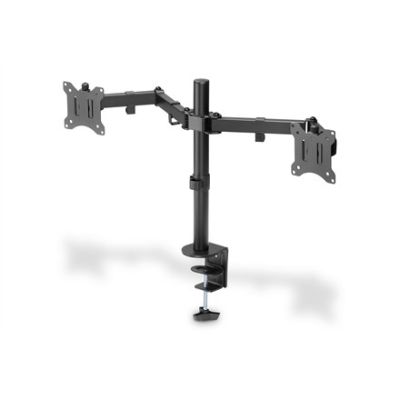 10. DIGITUS DOUBLE DESK MOUNT WITH CLAMP 2XLCD MAX. 32" MAX. LOAD 2X 8KG TILT AND SWIVEL BLACK DA-90400